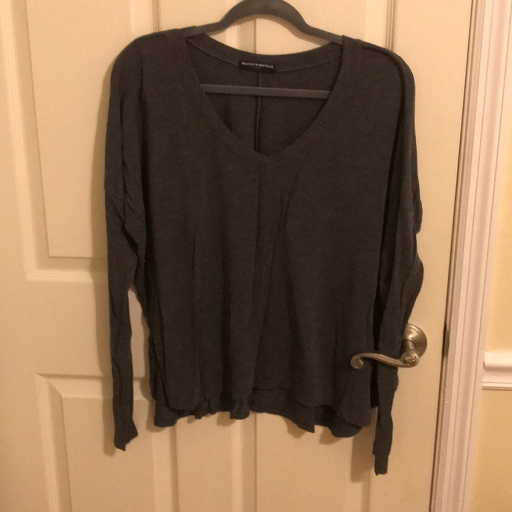 Gray Long Sleeve Top